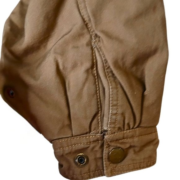 American Weekend Mens Bomber Coat Size L Tan Corduroy Contrast Insulated Chore - Picture 5 of 10